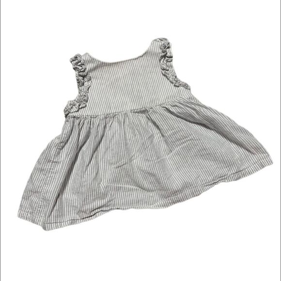 Tahari Gray and White Sleeveless Ruffled Sundress Sz 12M - Picture 1 of 5
